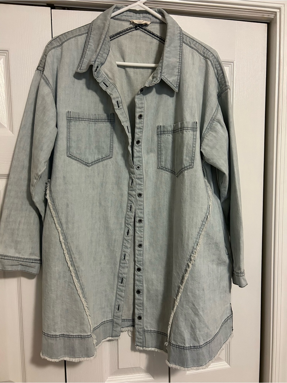 Easel Light Wash Denim Midi Dress or Duster